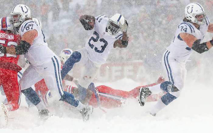 In the snow in Buffalo in Week 14.